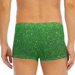Shamrock Green (NOT Real) Glitter Print Men's Short Boxer Briefs