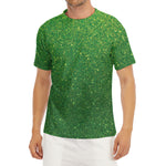 Shamrock Green (NOT Real) Glitter Print Men's Short Sleeve Rash Guard