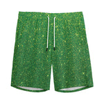 Shamrock Green (NOT Real) Glitter Print Men's Sports Shorts