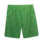 Shamrock Green (NOT Real) Glitter Print Men's Sports Shorts