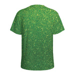 Shamrock Green (NOT Real) Glitter Print Men's Sports T-Shirt