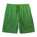 Shamrock Green (NOT Real) Glitter Print Men's Swim Trunks