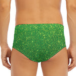 Shamrock Green (NOT Real) Glitter Print Men's Triangle Swim Briefs