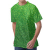 Shamrock Green (NOT Real) Glitter Print Men's Velvet T-Shirt