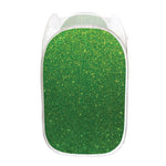 Shamrock Green (NOT Real) Glitter Print Mesh Laundry Hamper