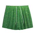 Shamrock Green (NOT Real) Glitter Print Mesh Shorts