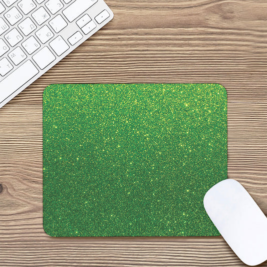 Shamrock Green (NOT Real) Glitter Print Mouse Pad