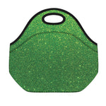 Shamrock Green (NOT Real) Glitter Print Neoprene Lunch Bag
