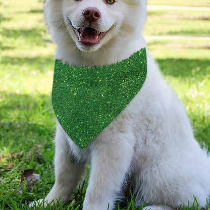 Shamrock Green (NOT Real) Glitter Print Over The Collar Dog Bandana