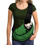 Shamrock Green (NOT Real) Glitter Print Pet Sling Carrier