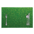 Shamrock Green (NOT Real) Glitter Print Placemat