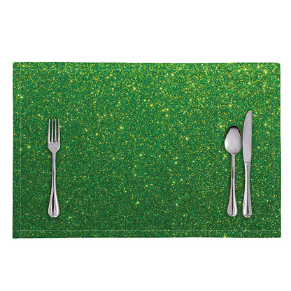 Shamrock Green (NOT Real) Glitter Print Placemat