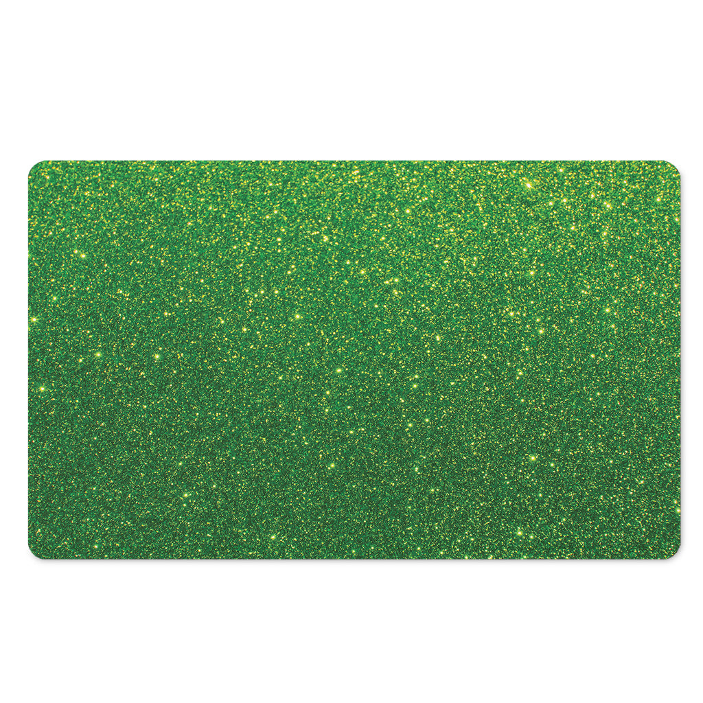 Shamrock Green (NOT Real) Glitter Print Polyester Doormat