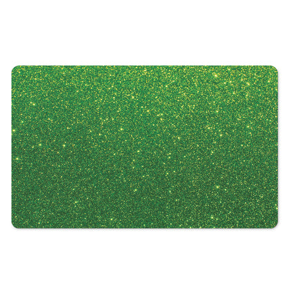 Shamrock Green (NOT Real) Glitter Print Polyester Doormat
