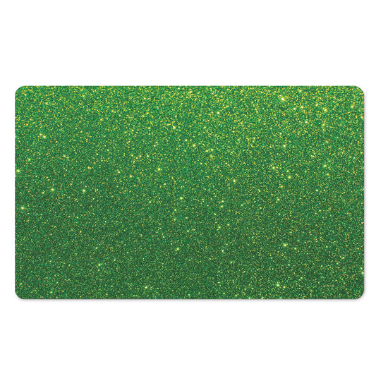 Shamrock Green (NOT Real) Glitter Print Polyester Doormat
