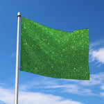 Shamrock Green (NOT Real) Glitter Print Polyester Flag