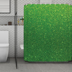 Shamrock Green (NOT Real) Glitter Print Polyester Shower Curtain