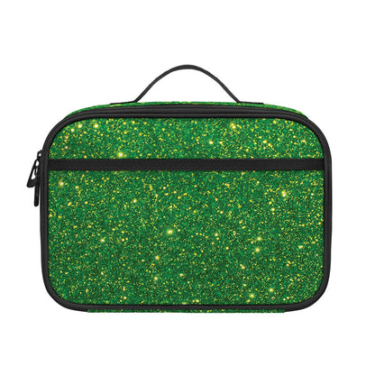 Shamrock Green (NOT Real) Glitter Print Portable Lunch Bag