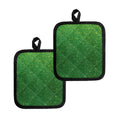 Shamrock Green (NOT Real) Glitter Print Pot Holders