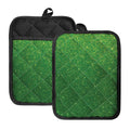 Shamrock Green (NOT Real) Glitter Print Pot Holders With Pocket