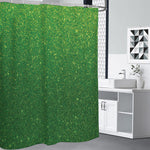 Shamrock Green (NOT Real) Glitter Print Premium Shower Curtain