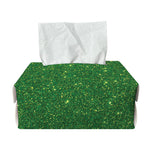Shamrock Green (NOT Real) Glitter Print Rectangle Tissue Box Cover