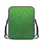Shamrock Green (NOT Real) Glitter Print Rectangular Crossbody Bag
