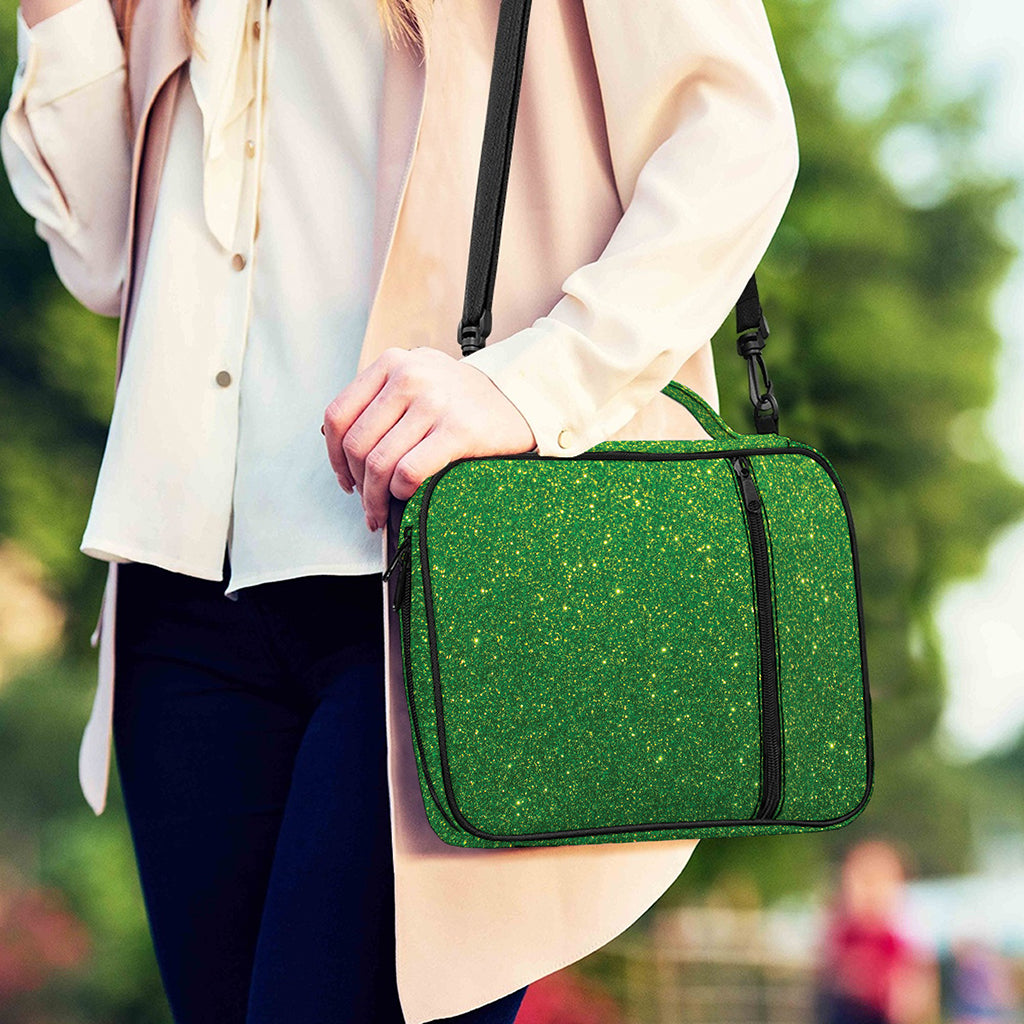 Shamrock Green (NOT Real) Glitter Print Shoulder Strap Bible Bag