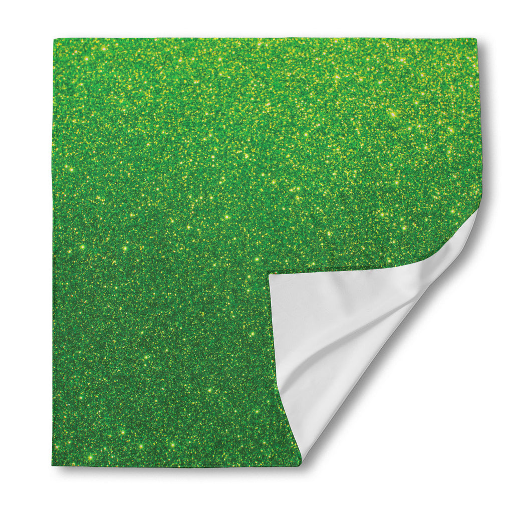 Shamrock Green (NOT Real) Glitter Print Silk Bandana