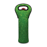 Shamrock Green (NOT Real) Glitter Print Single Neoprene Wine Tote