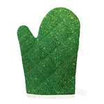 Shamrock Green (NOT Real) Glitter Print Single Oven Mitt