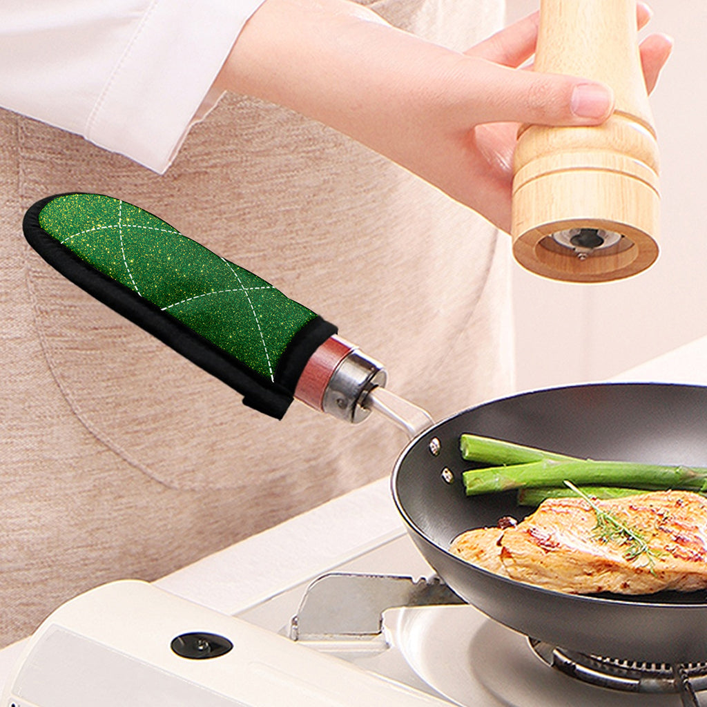 Shamrock Green (NOT Real) Glitter Print Skillet Handle Cover