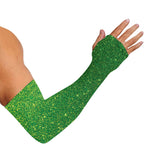 Shamrock Green (NOT Real) Glitter Print Sun Protection Arm Sleeves