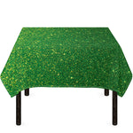Shamrock Green (NOT Real) Glitter Print Tablecloth