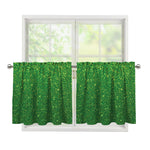 Shamrock Green (NOT Real) Glitter Print Tier Curtains