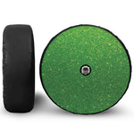 Shamrock Green (NOT Real) Glitter Print Tire Cover With Camera Hole