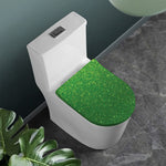 Shamrock Green (NOT Real) Glitter Print Toilet Lid Cover