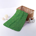 Shamrock Green (NOT Real) Glitter Print Towel