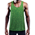 Shamrock Green (NOT Real) Glitter Print Men's Workout Tank Top