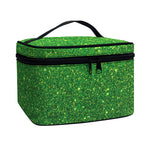 Shamrock Green (NOT Real) Glitter Print Travel Makeup Bag
