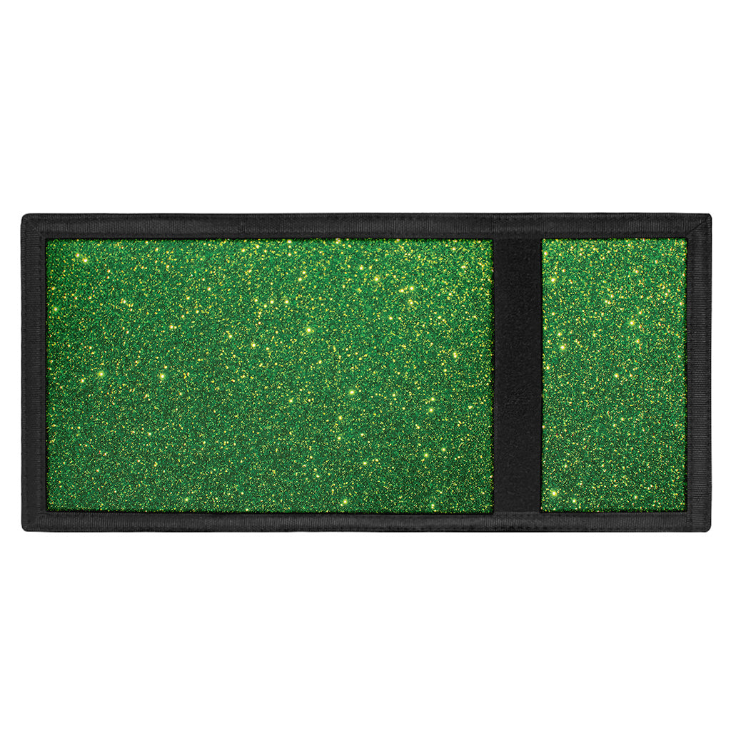 Shamrock Green (NOT Real) Glitter Print Trifold Wallet