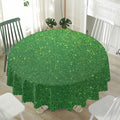 Shamrock Green (NOT Real) Glitter Print Waterproof Round Tablecloth