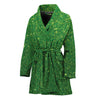 Shamrock Green (NOT Real) Glitter Print Women's Bathrobe