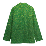 Shamrock Green (NOT Real) Glitter Print Women's Blazer