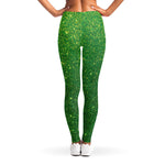 Shamrock Green (NOT Real) Glitter Print Women's Leggings