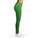 Shamrock Green (NOT Real) Glitter Print Women's Leggings