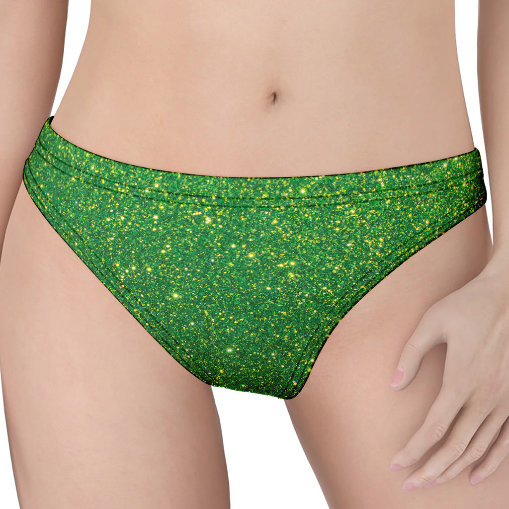 Shamrock Green (NOT Real) Glitter Print Women's Thong