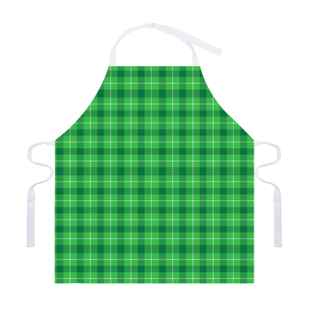 Shamrock Green Plaid Pattern Print Adjustable Apron