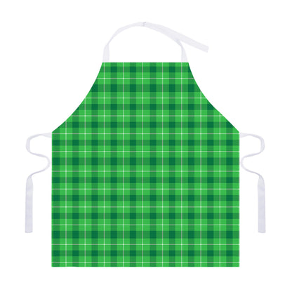 Shamrock Green Plaid Pattern Print Adjustable Apron