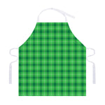Shamrock Green Plaid Pattern Print Adjustable Apron
